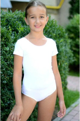 Купальник  для гімнастики з біфлексу білий 11.29