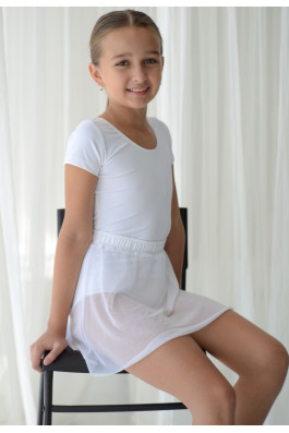 Спідниця хітон для балету та хореографії на резинці біла 14.17