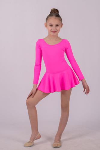 Купальник зі спідничкою для танців рожевий (бейсик) 11.62
