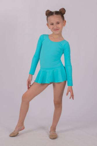 Купальник зі спідничкою для танців блакитний (бейсик) 11.65
