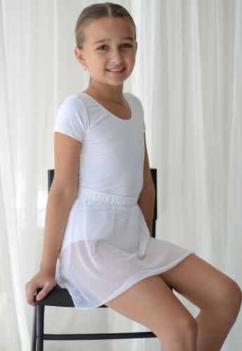 Спідниця хітон для балету та хореографії на резинці біла 14.17