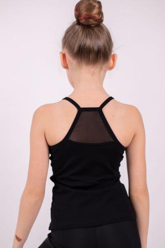 Майка дитяча на тоненькій бретелі з сіточкою чорна 18.30