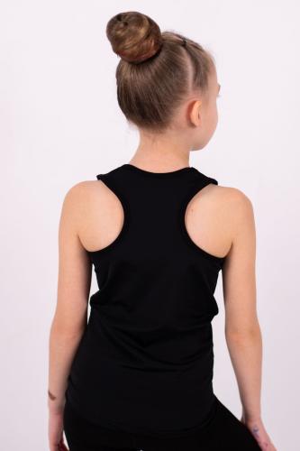 Майка дитяча борцівка з біфлексу чорна 19.25