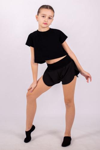 Кроп  футболка тренувальна  укорочена чорна 41.05