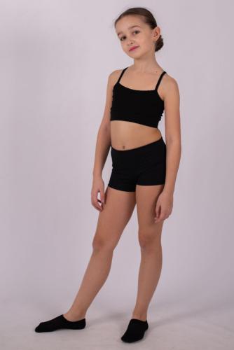 Топ дитячий трикотажний на тонких бретелях чорний 18.20