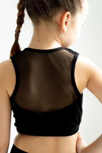 Топ із сіточкою трикотажний чорний 18.21